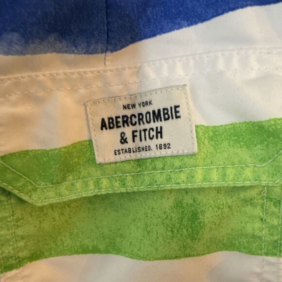 Abercrombie & Fitch Swim Shorts Mens Medium 33 Blue‎ Water Boat Surf Board Y2K - Picture 5 of 8